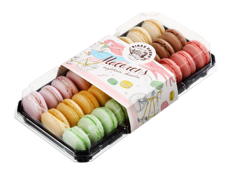FoodNet - Sausainių rinkinys „Macarons“, BIRŽŲ DUONA, 170 g x 13 vnt.